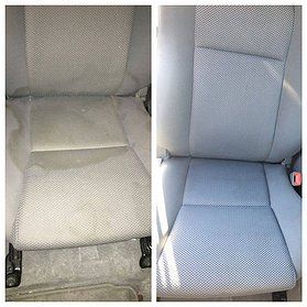 before and after car seats dirty to clean