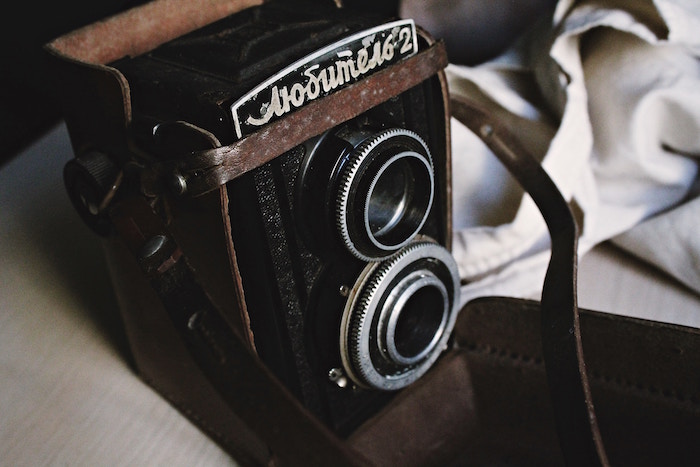 old fashioned black camera