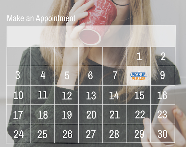 transparent calendar over closeup of woman drinking coffee
