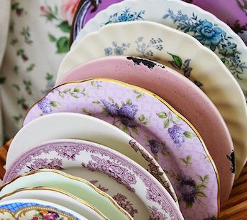 old china plates with floral patterns